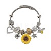 Sunflower & Heart & Bees Brass Cuff Bangles FS-WG88ED5-01-4