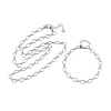 304 Stainless Steel Cable Chains Bracelet & Necklace Jewelry Sets SJEW-L199-01P-4