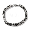 201 Stainless Steel Byzantine Chains Bracelets for Women Men BJEW-F529-02AS-3