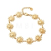 304 Stainless Steel Sun Link Chain Anklets for Women AJEW-C043-01G-2