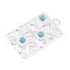 304 Stainless Steel with Synthetic Turquoise Pendants STAS-H253-01B-S-2