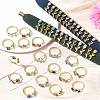 Flower Brass Glass Adjustable Finger Rings GL-CBA18A7-01G-A-1
