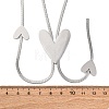 304 Stainless Steel Heart Y Necklaces NJEW-R026-30P-5