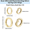 2Pcs 2 Styles Sterling Silver Spring Gate Rings STER-BBC0009-77-2