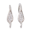 Rack Plating Brass Cubic Zirconia Earring Hooks KK-S374-05P-02-1