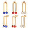 6Pcs 3 Color U Shape Rhinestone Dangle Stud Earrings for Girl Women STAS-UN0030-18-1