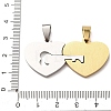 304 Stainless Steel Rhinestone Split Pendants STAS-F368-13GP-3
