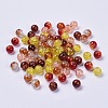5 Colors Spray Painted & Baking Paint Crackle Glass Beads CCG-X0010-12-8mm-2
