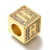 Brass Cubic Zirconia Beads KK-Q818-01H-G-2