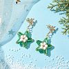 Glass Star Stud Earrings EJEW-MZ00256-4