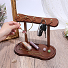 Desktop Wood Jewelry Display Racks with Oval Trays for Necklaces Rings Earrings Bracelets ODIS-WH0177-024-3