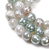 Electroplated Natural Agate Beads Strands G-B191-A07-8mm-14-3