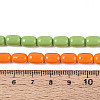 Opaque Solid Color Glass Beads Strands GLAA-N058-6x9mm-B01-5