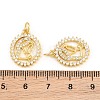 Brass Micro Pave Clear Cubic Zirconia Pendants CU-CBA5CB0-20G-3