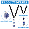 Gemstone Chips Pendant Decoration with Heart Gemstone Charm PALLOY-PH01602-3