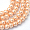 Baking Painted Pearlized Glass Pearl Round Bead Strands HY-Q003-10mm-18-1