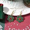 Christmas Theme Alloy Rhinestone Dangle Earrings EJEW-JE05830-01-2