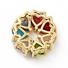Rack Plating Brass Micro Pave Colorful Cubic Zirconia Slide Charms ZIRC-F129-52G-2
