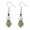Christmas Handmade Polymer Clay Rhinestone Dangle Earrings EJEW-JE07518-02-3
