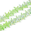 Baking Paint Electroplate Transparent Glass Beads Strands EGLA-N017-07-A01-1