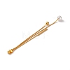 Brass with ABS Plastic Imitation Pearl Charm Ear Nuts LS-KK-G510-11G-2