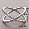 Simple Style Brass Cubic Zirconia Finger Rings FS-WG32029-02-2