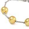 Rack Plating Round Brass Beaded Bracelets for Women BJEW-B106-19G-2