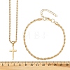 Alloy Cross Pendant Necklaces & Chain Bracelets Sets for Women SJEW-A002-01G-5