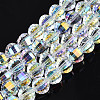 Electroplate Transparent Glass Beads Strands X-EGLA-N002-30-C01-1