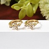 Cross 304 Stainless Steel Rhinestone Hoop Earrings EJEW-P344-05G-3