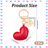 2Pcs Minimalist Leather Heart Earphone Case Keychain Bag Backpack Pendant Car Purse Keyring Charm KEYC-CL0001-60-2