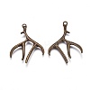 Tibetan Style Alloy Deer Antler Pendants LS-TIBEP-S261-AB-FF-1