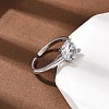Brass Micro Pave Cubic Zirconia Cuff Open Rings for Women RJEW-B160-04P-2