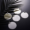 201 Stainless Steel Flat Round Stamping Blank Tag Pendants STAS-BC0002-19P-2