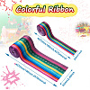 2Rolls 2 Styles Stripe Pattern Printed Polyester Grosgrain Ribbon OCOR-TA0001-37I-3