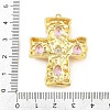Brass Micro Pave Pink Cubic Zirconia Pendants CU-CBAD306-06G-3