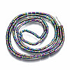 Rainbow Electroplate Non-magnetic Synthetic Hematite Beads Strands X-G-T114-57-M-2