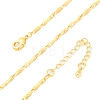 Brass Twisted Bar Link Chain Necklaces NJEW-D302-63G-2