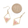 Rhombus with Triangle Glass Seed Beads Dangle Earrings EJEW-MZ00654-5