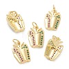 Brass Micro Pave Cubic Zirconia Pendants ZIRC-J038-01B-1