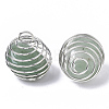 Iron Wrap-around Spiral Bead Cage Pendants IFIN-R239-09P-3