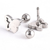 Tarnish Resistant 201 Stainless Steel Barbell Cartilage Earrings EJEW-R147-11-2