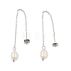 Natural Pearl Beaded Ear Thread EJEW-P219-16P-5