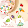 7Pcs 7 Styles Handmade Porcelain Pendants PALLOY-SW00138-5