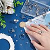 Unicraftale DIY Flat Round Blank Dome Cuff Ring Making Kit STAS-UN0039-45-2