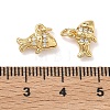 Brass Micro Pave Cubic Zirconia Charms KK-A291-12B-G-3