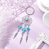 Woven Net/Web with Feather Alloy Gemstone Keychain KEYC-JKC01180-01-2