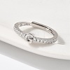 S925 Sterling Silver Adjustable Letter Rings for Women RJEW-M068-01P-G-5