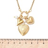 Heart Stainless Steel Locket Pendant Necklaces with Shell Pearl for Women NJEW-JN05954-5