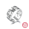 Rhodium Plated Platinum 925 Sterling Silver Hollow Finger Rings OW4479-3-1